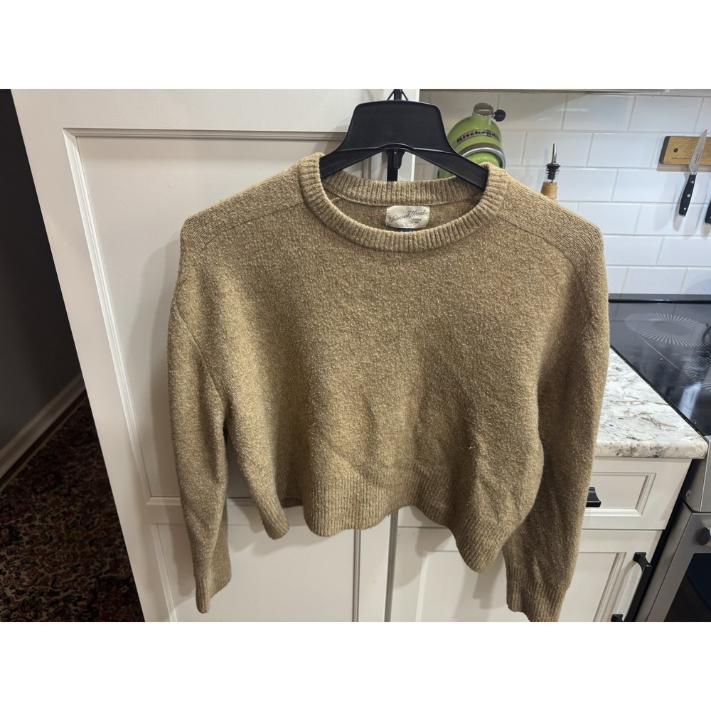 Universal Thread Womens L  Light Brown Sweater Knit Pullover Cotton Blend